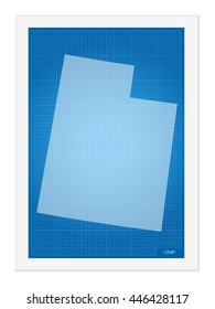 Utah on blueprint on a white background.