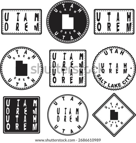 Utah Orem Round Seal Map Design