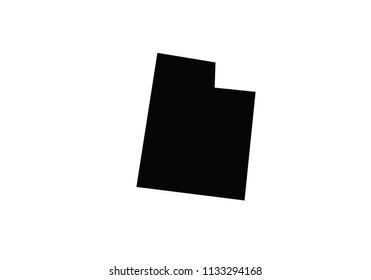 Utah outline map black USA state borders black vector illustration