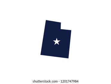 Utah outline map state shape usa state america symbol