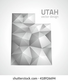 Utah polygonal silver America map