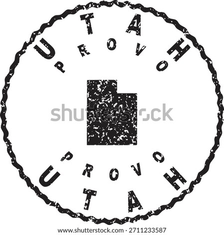 Utah Provo Round Seal Map Design