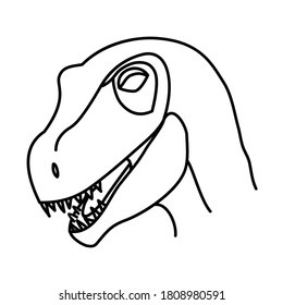 Utah Raptor Icon. Doodle Hand Drawn Or Black Outline Icon Style