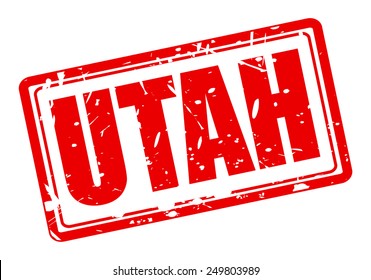 Utah red stamp text on white