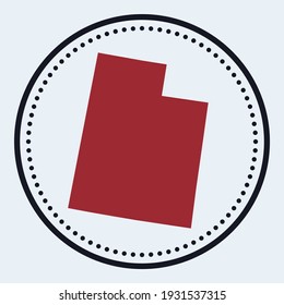 Sello redondo de Utah. Redondear el logotipo con el mapa y el título del estado de ee.uu. Elegante placa Utah mínima con mapa. Ilustración vectorial.