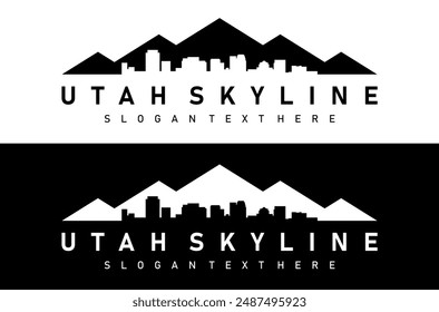 utah skyline illustration design vector art