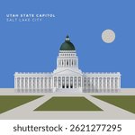 Utah State Capitol - Salt Lake City - Utah - Stock Illustration as EPS 10 File
