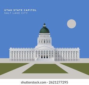 Utah State Capitol - Salt Lake City - Utah - Stock Illustration as EPS 10 File