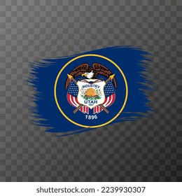 Utah state flag in brush style on transparent background. Vector illustration.