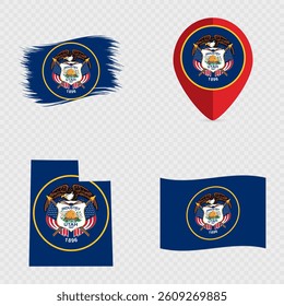 Utah State Flag Icon Set.