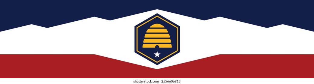 Utah state flag long banner digital vector illustration