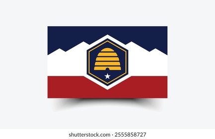 Utah state flag official colors and proportion digital vector illustration