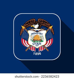 Utah state flag. Vector illustration.