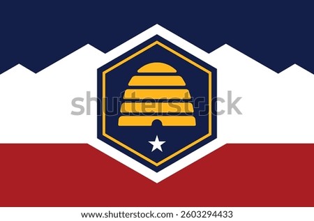 Utah state flag vector illustration.