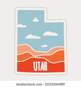 Utah State Landscape - Minimalist Desert Art Design