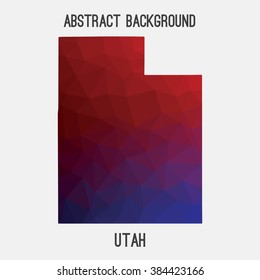 Utah state map in geometric polygonal style.Abstract tessellation,modern design background. Vector illustration EPS8