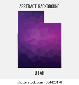 Utah state map in geometric polygonal style.Abstract tessellation,modern design background. Vector illustration EPS8