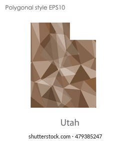 Utah state map in geometric polygonal,mosaic style.Abstract gems triangle,modern design background. Vector illustration EPS10