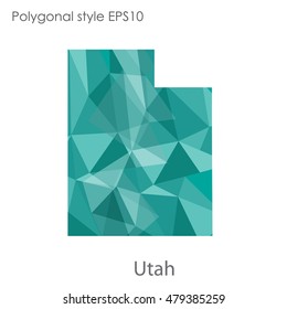 Utah state map in geometric polygonal,mosaic style.Abstract gems triangle,modern design background. Vector illustration EPS10