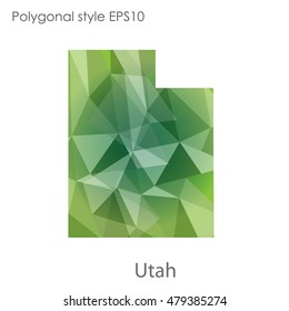 Utah state map in geometric polygonal,mosaic style.Abstract gems triangle,modern design background. Vector illustration EPS10
