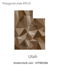 Utah state map in geometric polygonal,mosaic style.Abstract gems triangle,modern design background. Vector illustration EPS10