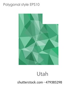 Utah state map in geometric polygonal,mosaic style.Abstract gems triangle,modern design background. Vector illustration EPS10