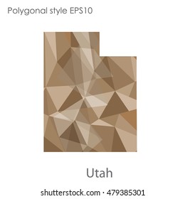 Utah state map in geometric polygonal,mosaic style.Abstract gems triangle,modern design background. Vector illustration EPS10