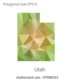 Utah state map in geometric polygonal,mosaic style.Abstract gems triangle,modern design background. Vector illustration EPS10