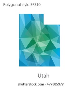 Utah state map in geometric polygonal,mosaic style.Abstract gems triangle,modern design background. Vector illustration EPS10