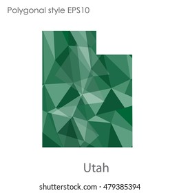 Utah state map in geometric polygonal,mosaic style.Abstract gems triangle,modern design background. Vector illustration EPS10