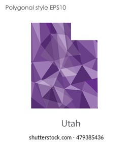 Utah state map in geometric polygonal,mosaic style.Abstract gems triangle,modern design background. Vector illustration EPS10