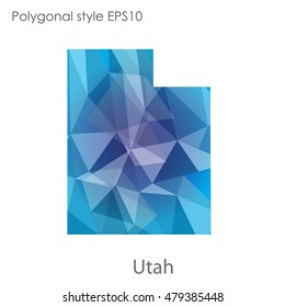 Utah state map in geometric polygonal,mosaic style.Abstract gems triangle,modern design background. Vector illustration EPS10