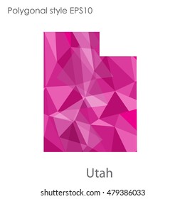 Utah state map in geometric polygonal,mosaic style.Abstract gems triangle,modern design background. Vector illustration EPS10
