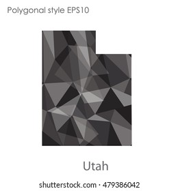 Utah state map in geometric polygonal,mosaic style.Abstract gems triangle,modern design background. Vector illustration EPS10