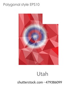 Utah state map in geometric polygonal,mosaic style.Abstract gems triangle,modern design background. Vector illustration EPS10