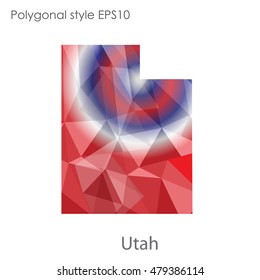 Utah state map in geometric polygonal,mosaic style.Abstract gems triangle,modern design background. Vector illustration EPS10