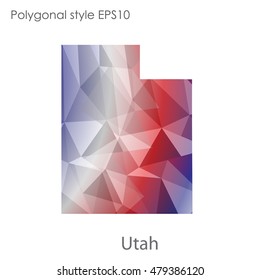 Utah state map in geometric polygonal,mosaic style.Abstract gems triangle,modern design background. Vector illustration EPS10