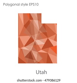 Utah state map in geometric polygonal,mosaic style.Abstract gems triangle,modern design background. Vector illustration EPS10