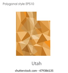 Utah state map in geometric polygonal,mosaic style.Abstract gems triangle,modern design background. Vector illustration EPS10