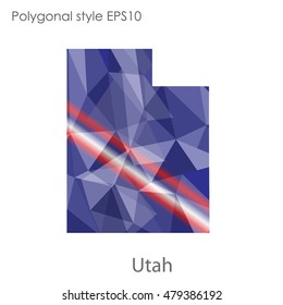 Utah state map in geometric polygonal,mosaic style.Abstract gems triangle,modern design background. Vector illustration EPS10