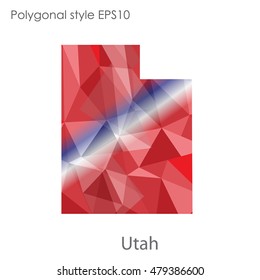 Utah state map in geometric polygonal,mosaic style.Abstract gems triangle,modern design background. Vector illustration EPS10