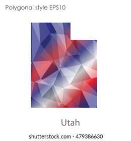 Utah state map in geometric polygonal,mosaic style.Abstract gems triangle,modern design background. Vector illustration EPS10