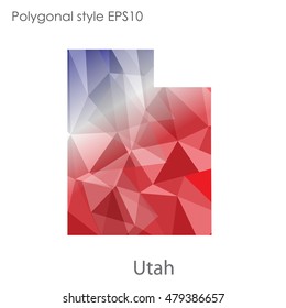 Utah state map in geometric polygonal,mosaic style.Abstract gems triangle,modern design background. Vector illustration EPS10