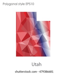 Utah state map in geometric polygonal,mosaic style.Abstract gems triangle,modern design background. Vector illustration EPS10