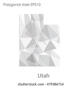 Utah state map in geometric polygonal,mosaic style.Abstract gems triangle,modern design background. Vector illustration EPS10