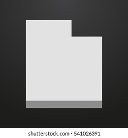 Utah State map in gray on a black background 3d