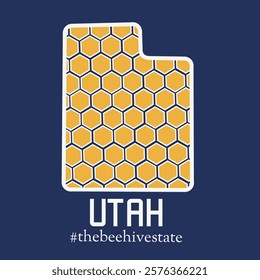 Utah State Map with Honeycomb Pattern