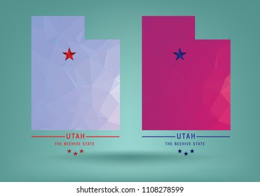 utah state map with nickname The Beehive State, Vector EPS 10