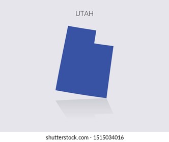 Utah State Map Outline for infographics or news media for politics and elections in the United States of America. Democrat blue isolated vector illustration.