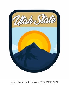 Utah State with mountain and sun views